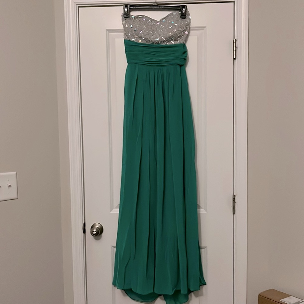 Light kelly green long formal dress